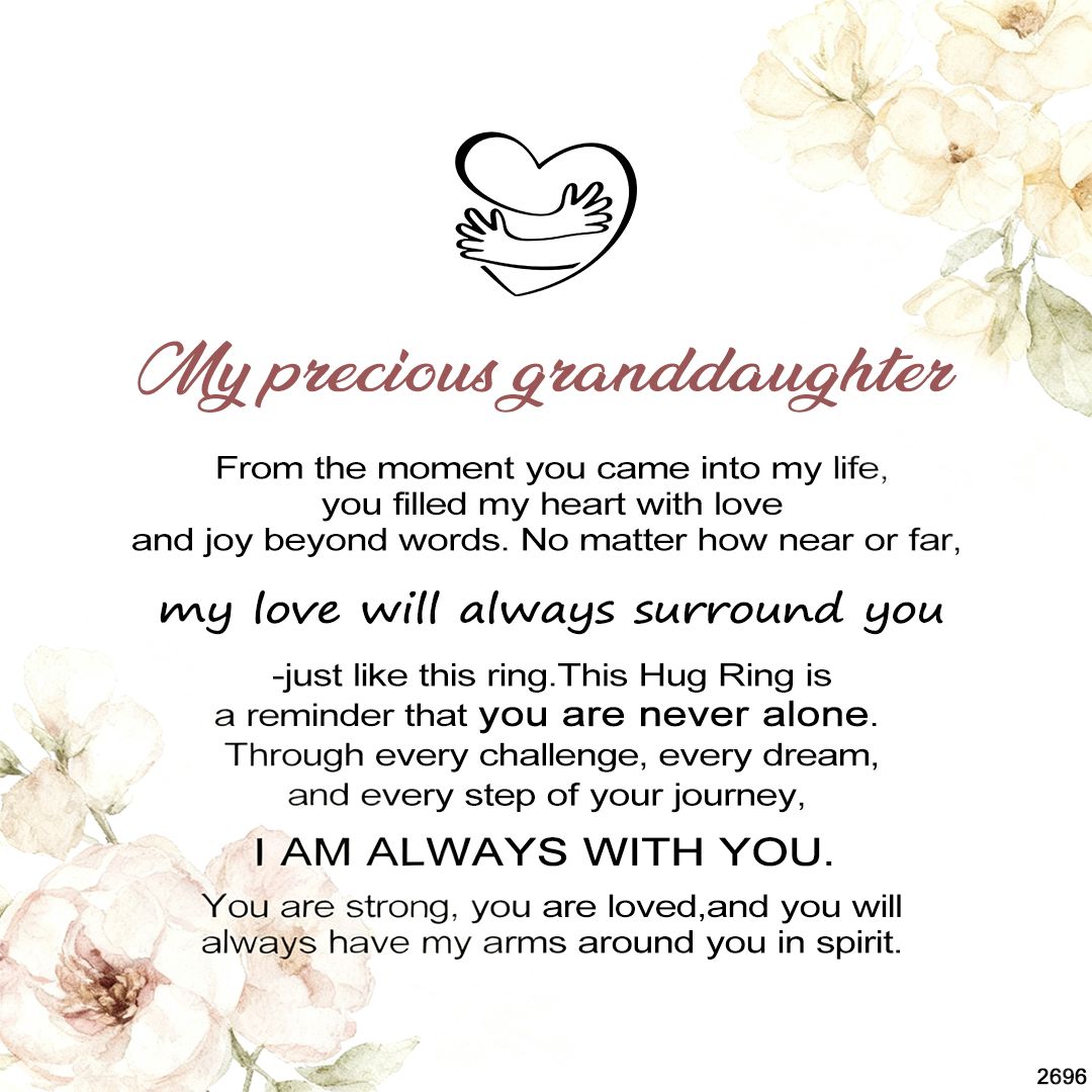 For Granddaughter - S925 Always With You  Custom Birthstone Hug Ring