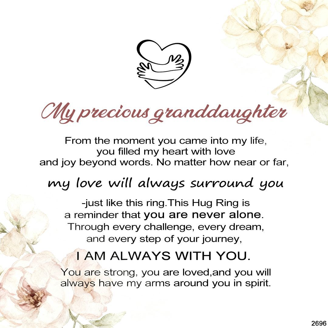 For Granddaughter - S925 Always With You  Custom Birthstone Hug Ring