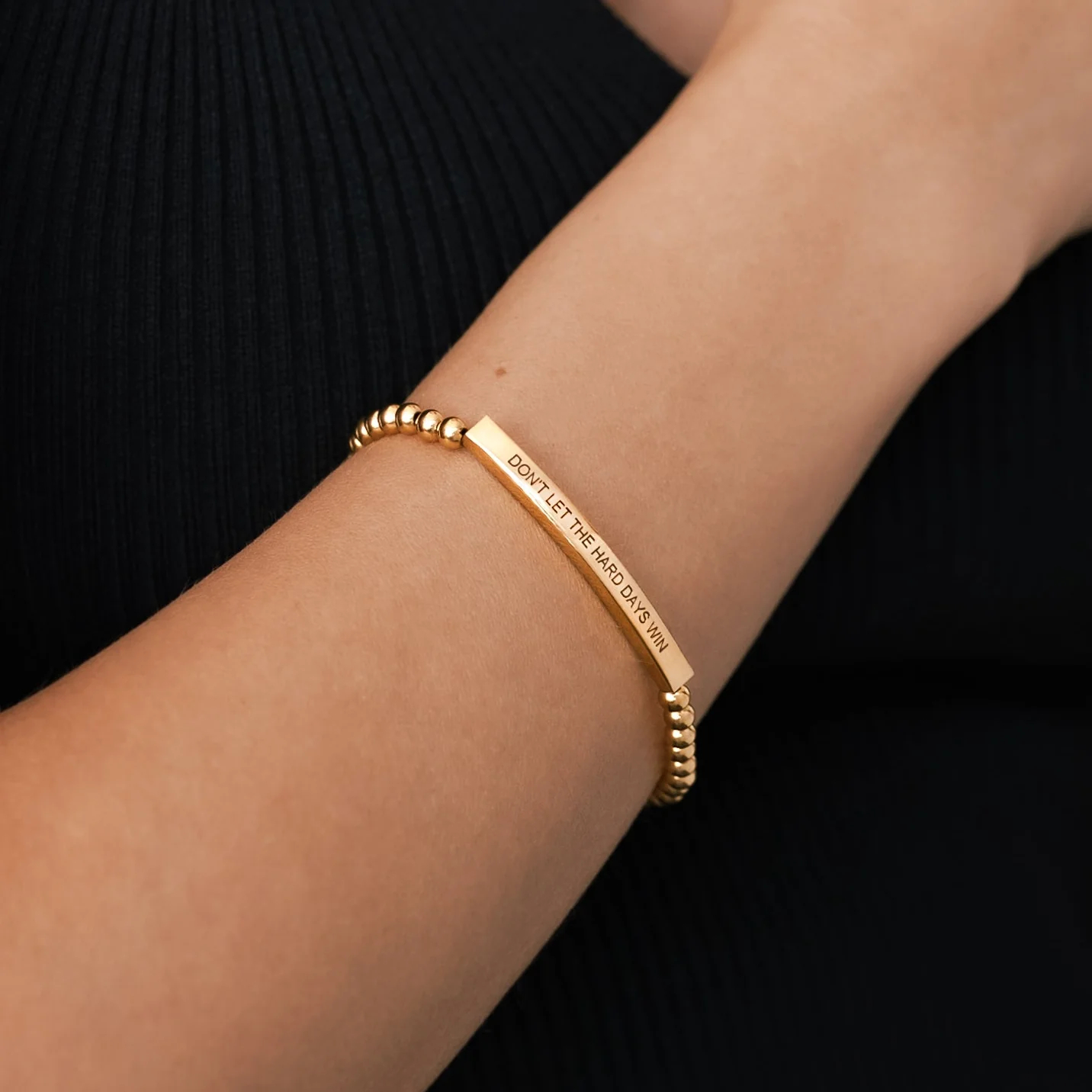 Don't Let The Hard Days Win Beaded Inspire Bracelet