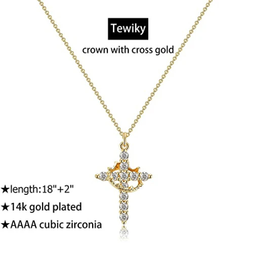 Crown with Cross Pendant Necklace