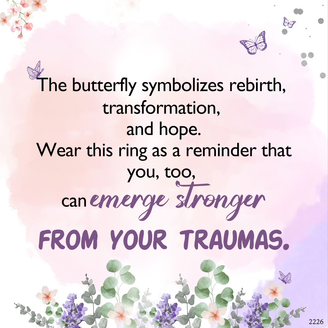 Fuck My Trauma Butterfly Ring
