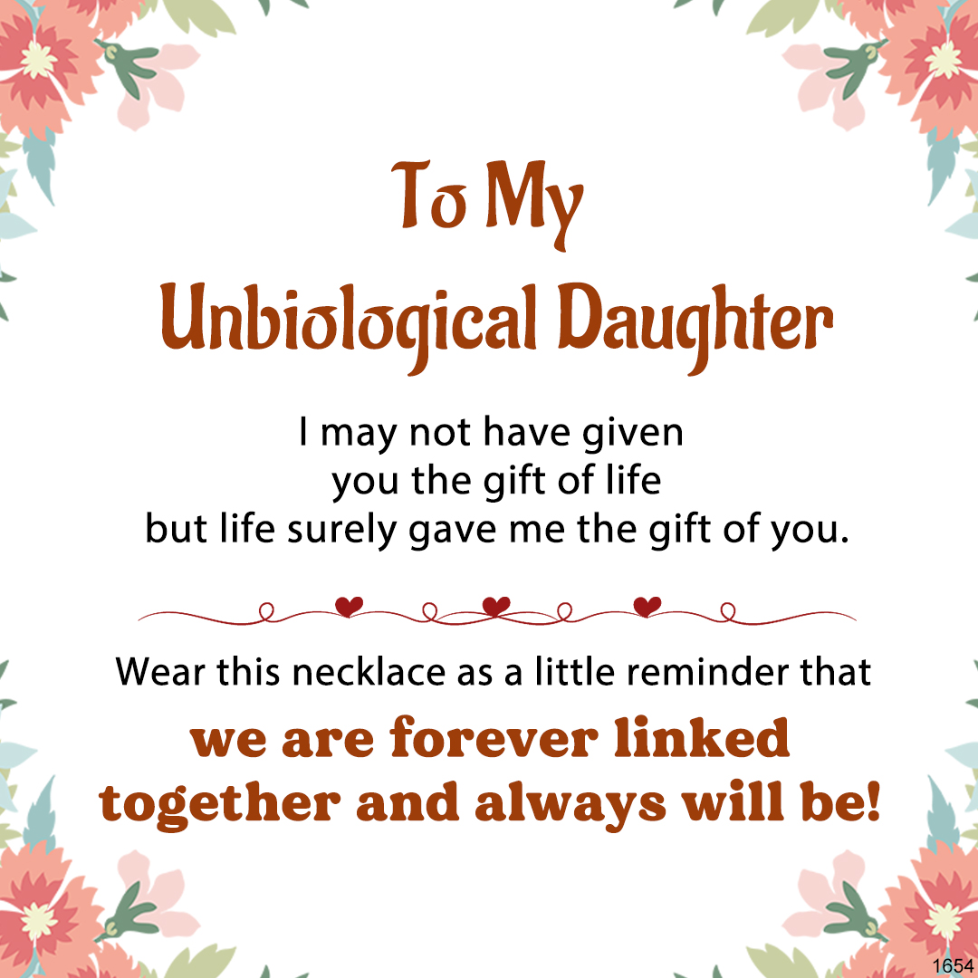 For Unbiological Daughter - Forever Linked Together Circle Heart Necklace