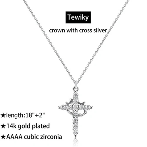Crown with Cross Pendant Necklace