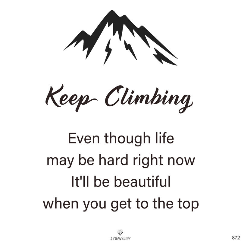 Keep Climbing Mountain Signet Round Ring