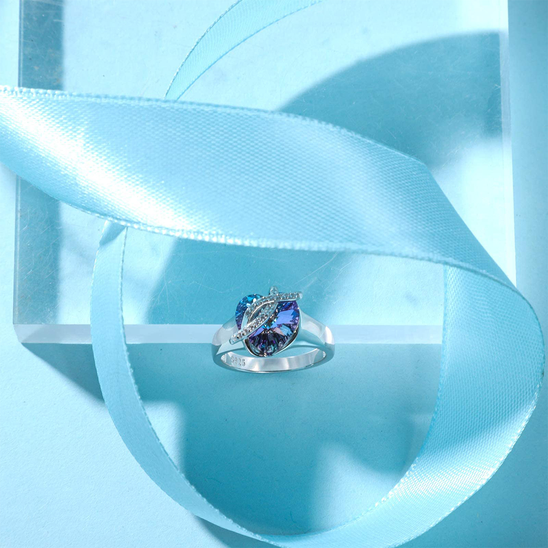 For Daughter-in-law - S925 Marriage Made Your Family Love Made You My Daughter Heart Crystal Ring