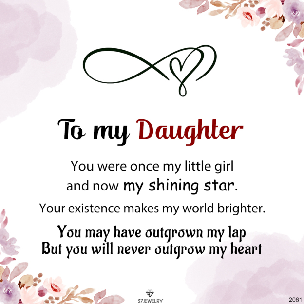 For Daughter- S925 You Will Never Outgrow My Heart Crystal Infinity Love Heart Necklace