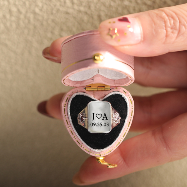 S925 Custom Initial & Special Date Ring