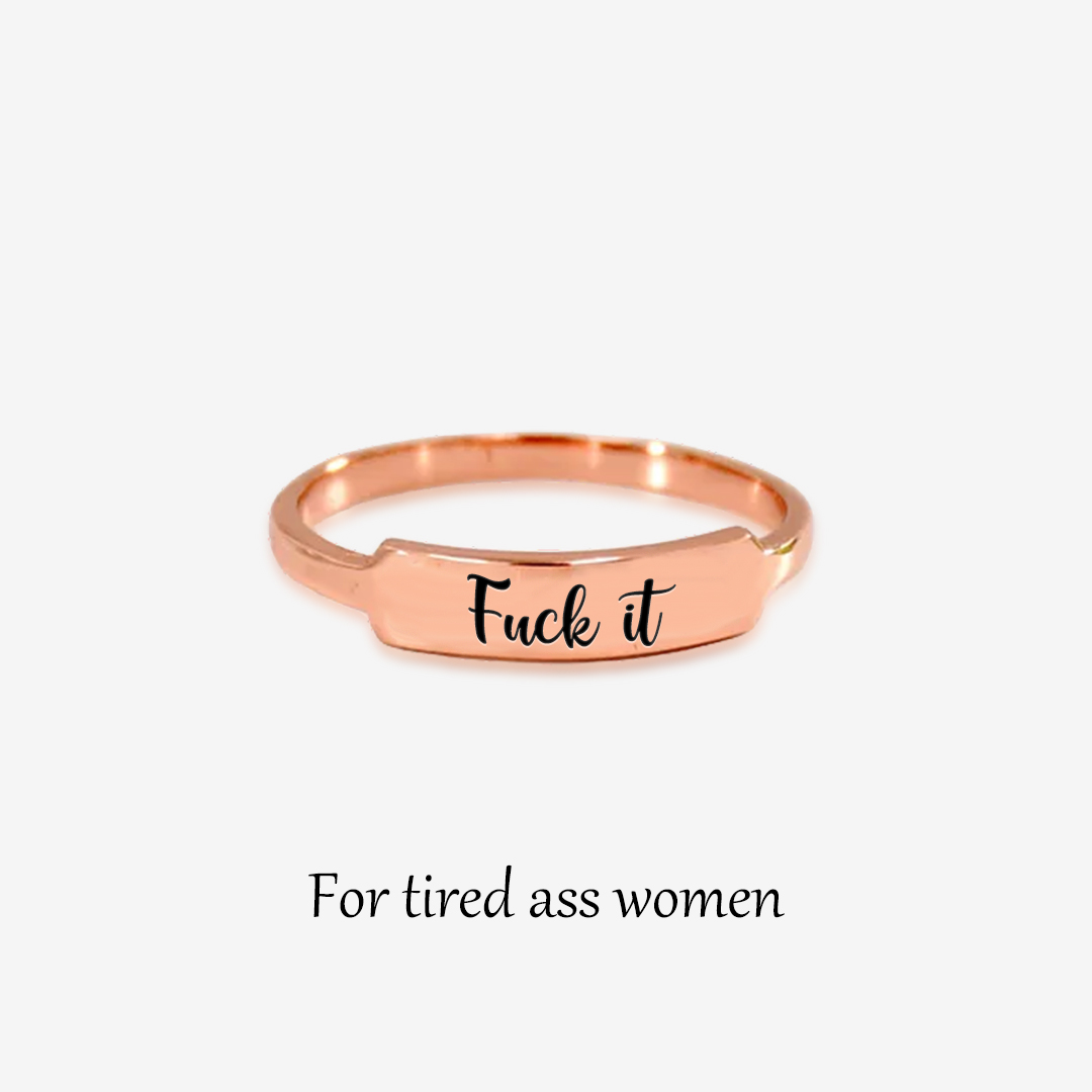 Fuck It Dainty Bar Ring