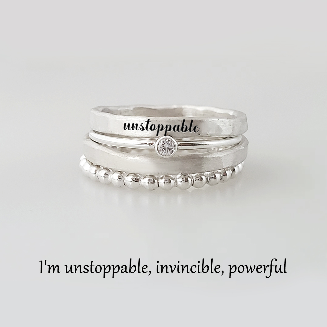 S925 Unstoppable Stacked Ring - 4 Rings Set
