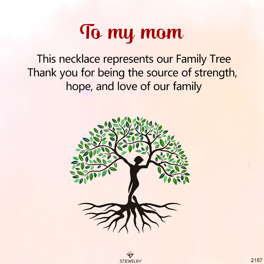 For Mom - S925 Mom is the Family Root Tree Crystal Necklace