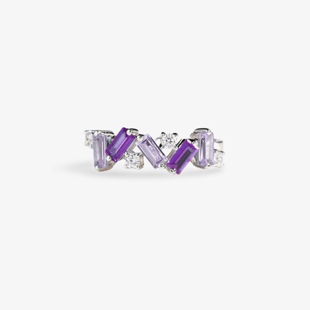 Alzheimer Dementia Awareness Gift Purple broken Ring