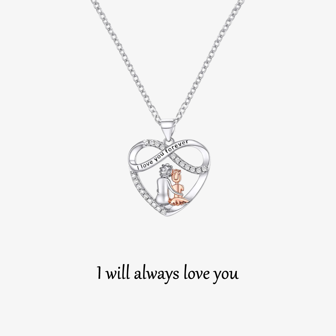 For Granddaughter - S925 I Will Always Love You Infinity Heart Necklace