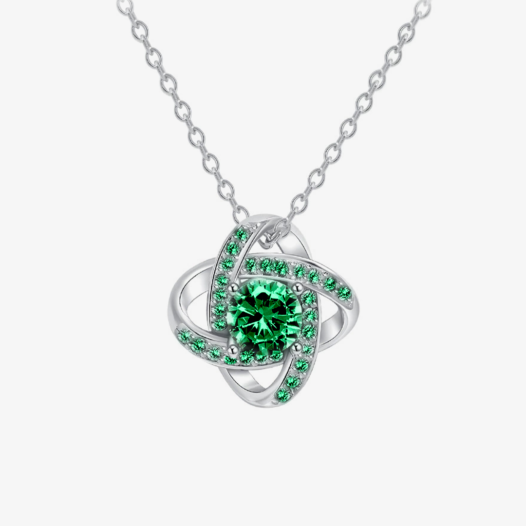 Irish Celtic Knot Emerald Necklace