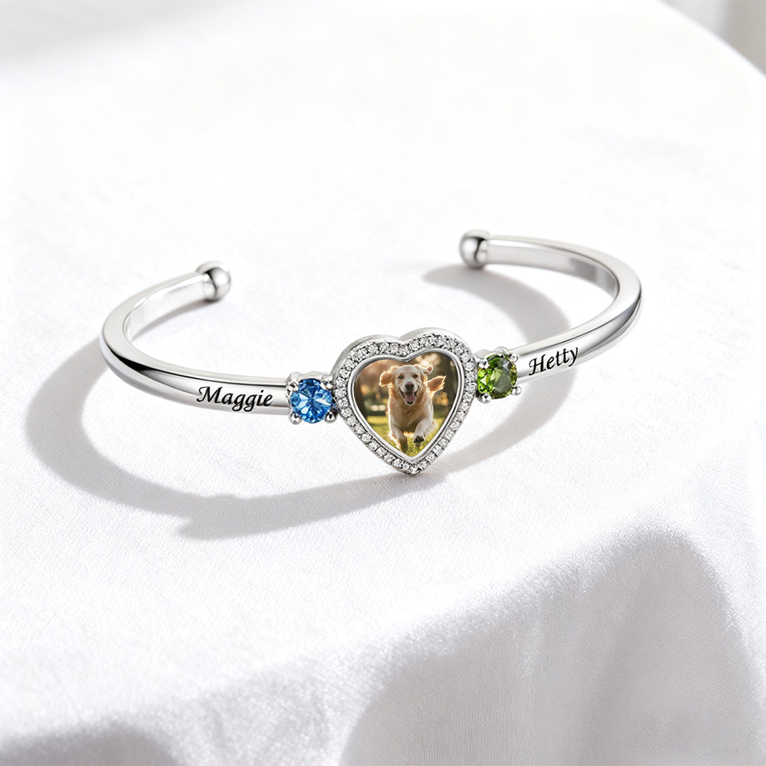 Custom Photo Birthstone Love Moment Carrying Bracelet