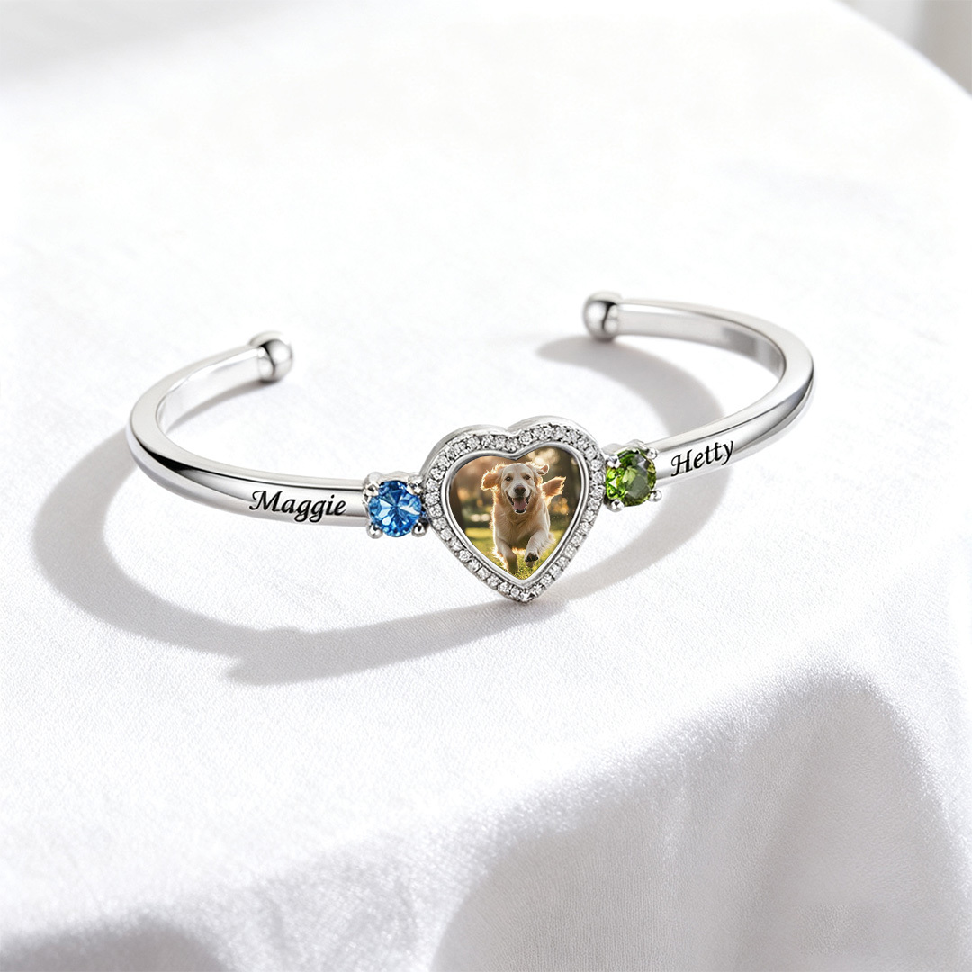 Custom Photo Birthstone Love Moment Carrying Bracelet