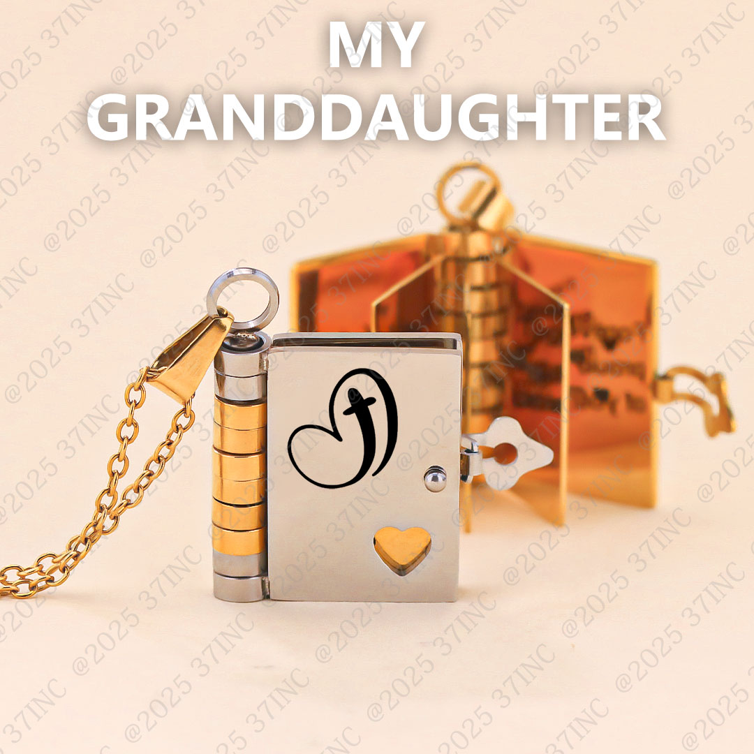For Granddaughter - My Love Will Follow You Book Necklace