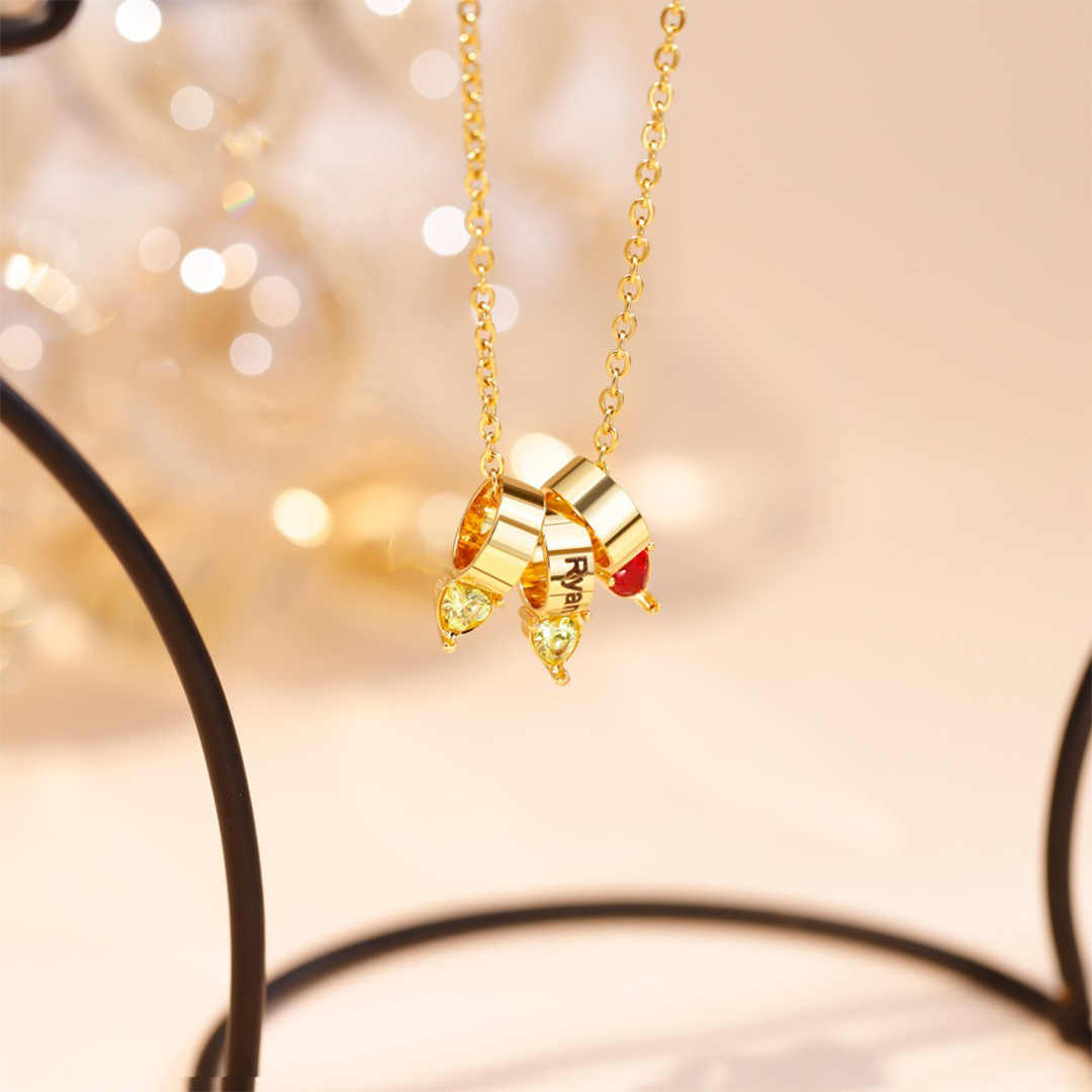 For Mom - "Stories in Stones" Custom Mom Memorial Necklace