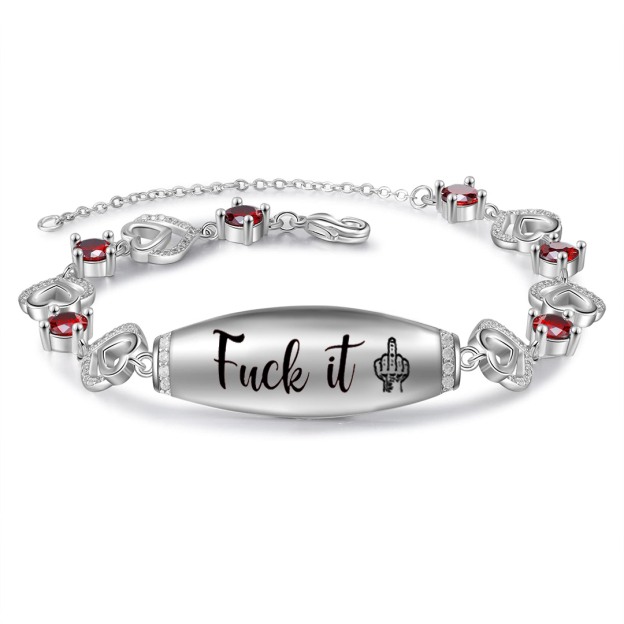 Fuck It Heart Red Circle Diamond Bracelet