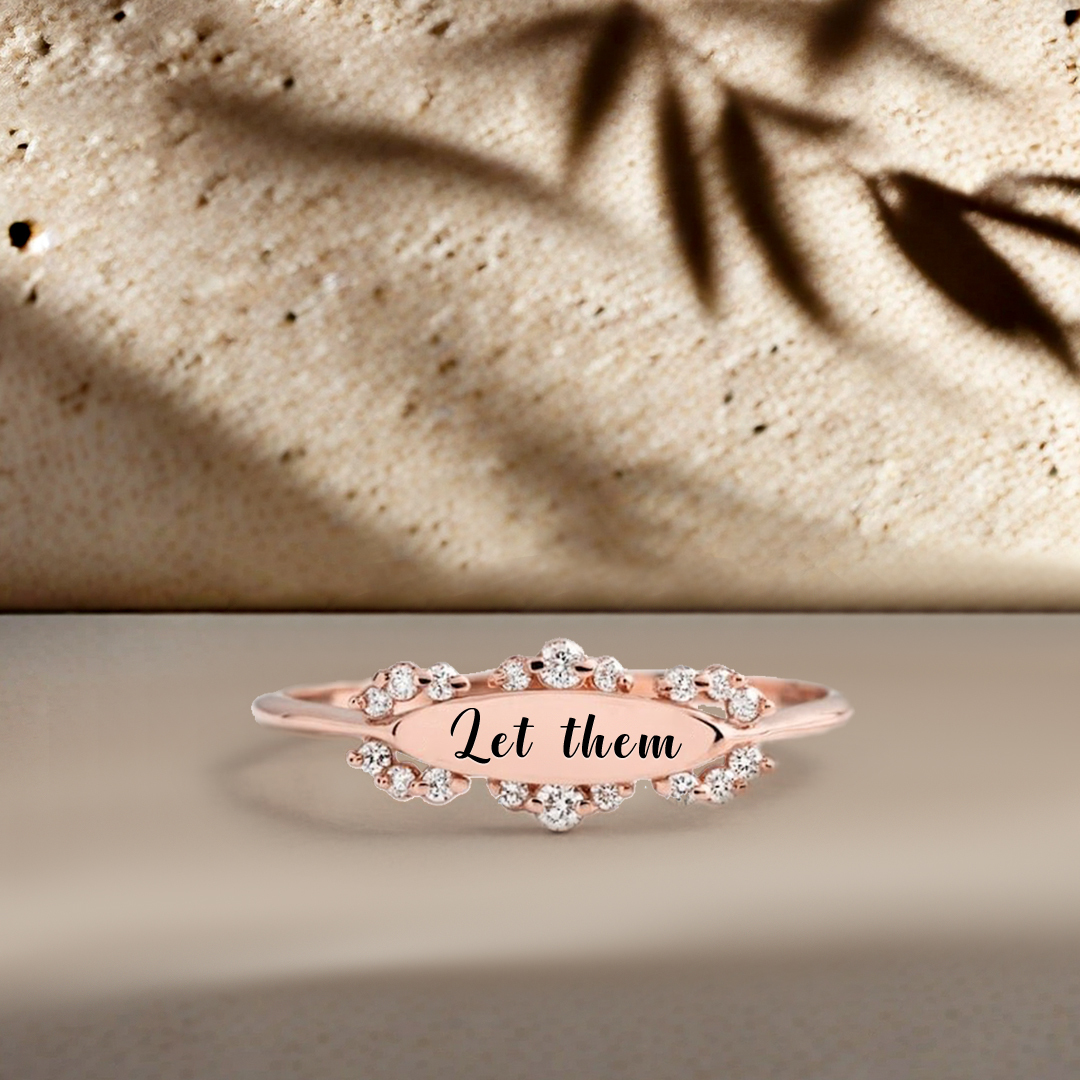 S925 Let Them Diamond Oval Ring