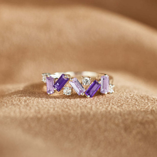 Alzheimer Dementia Awareness Gift Purple broken Ring