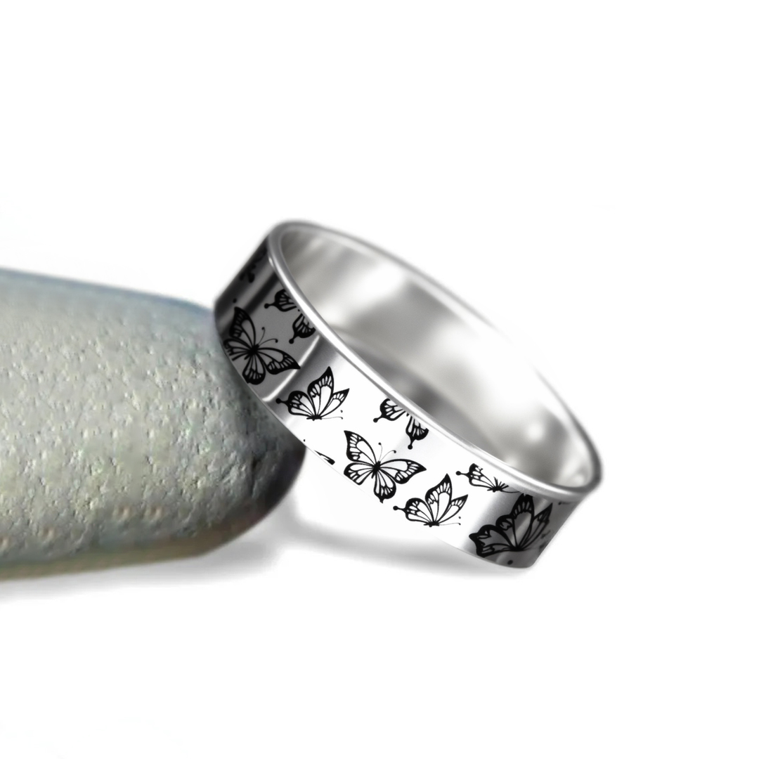 Butterfly stands for rebirth Ring
