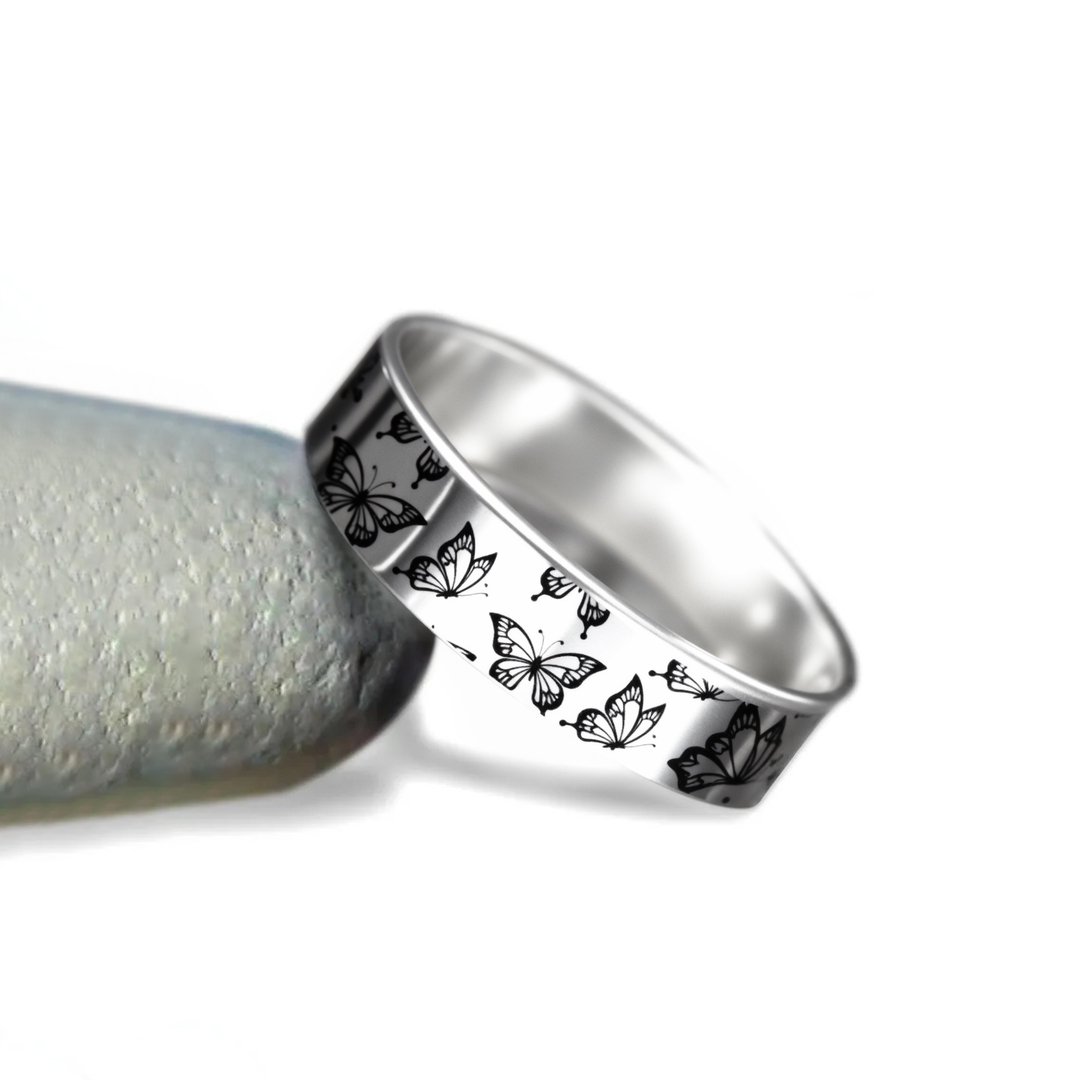 Butterfly stands for rebirth Ring