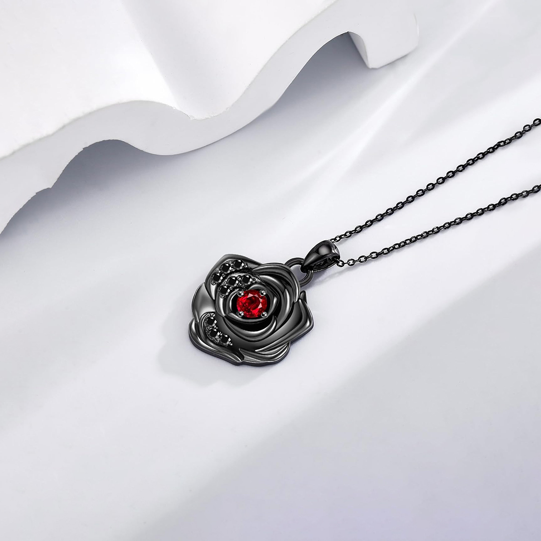 Black rose stands for Crimson Thorn Necklace