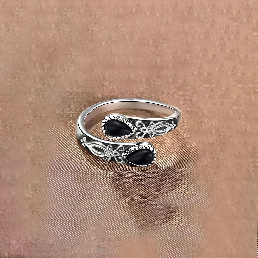 Double Black Diamond Vintage Ring