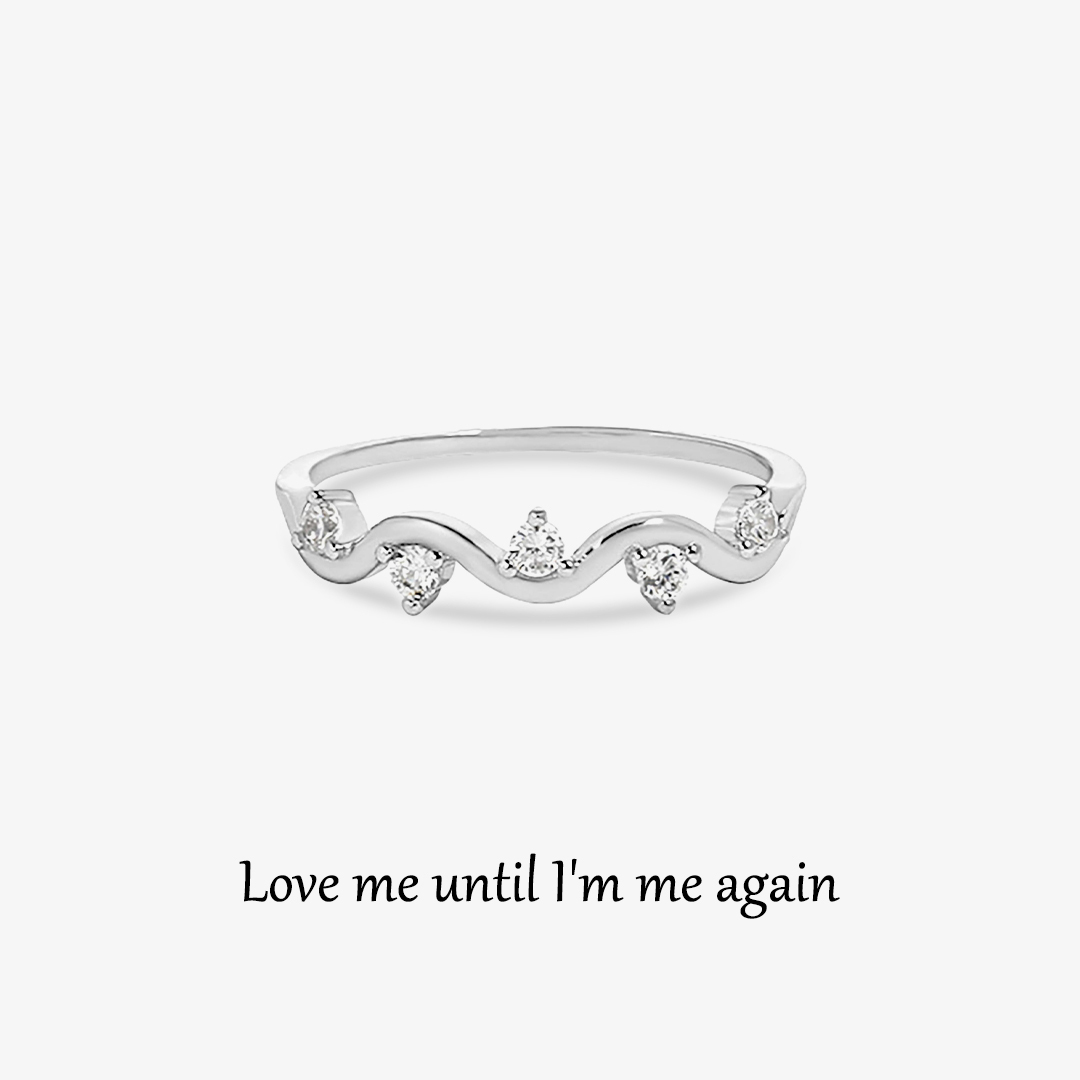 For Self - S925 Love me until I'm me again Raindrop Ring