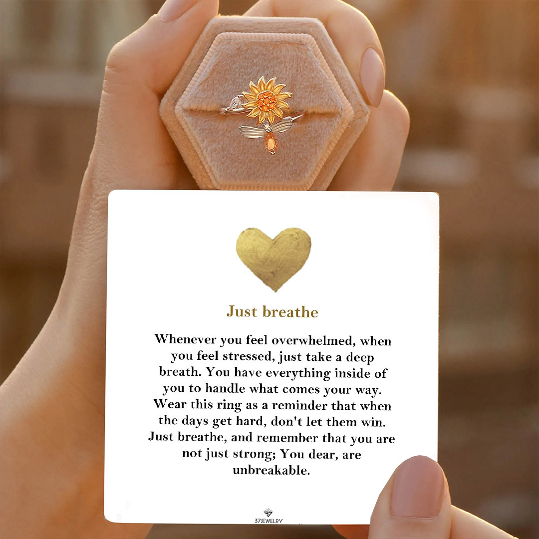 S925 Sunflower Fidget Ring