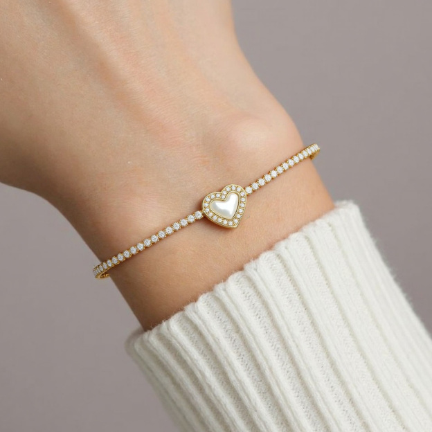 Glaze Heart Tennis Bracelet