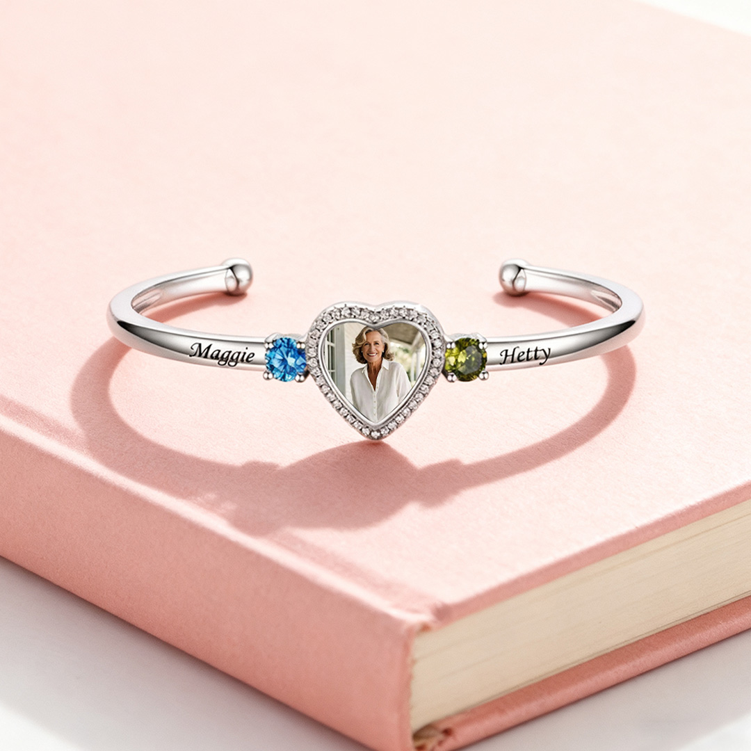 Custom Photo Birthstone Love Moment Carrying Bracelet
