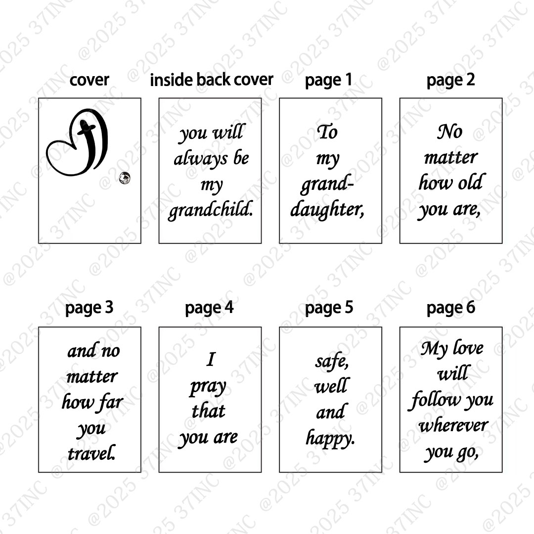 For Granddaughter - My Love Will Follow You Book Necklace