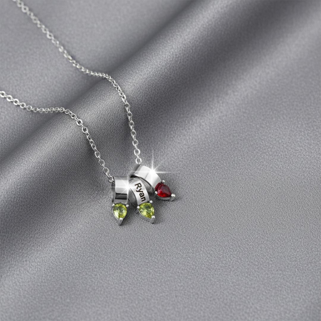 For Mom - "Stories in Stones" Custom Mom Memorial Necklace