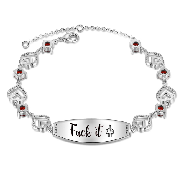 Fuck It Heart Red Circle Diamond Bracelet
