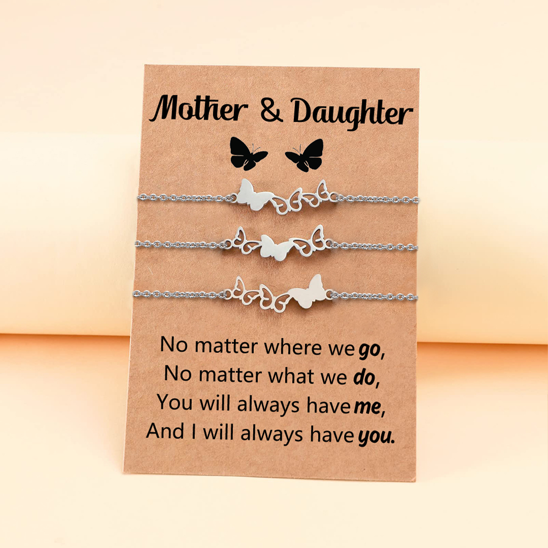 For Mother/Daughter - Butterfly Bracelets Set