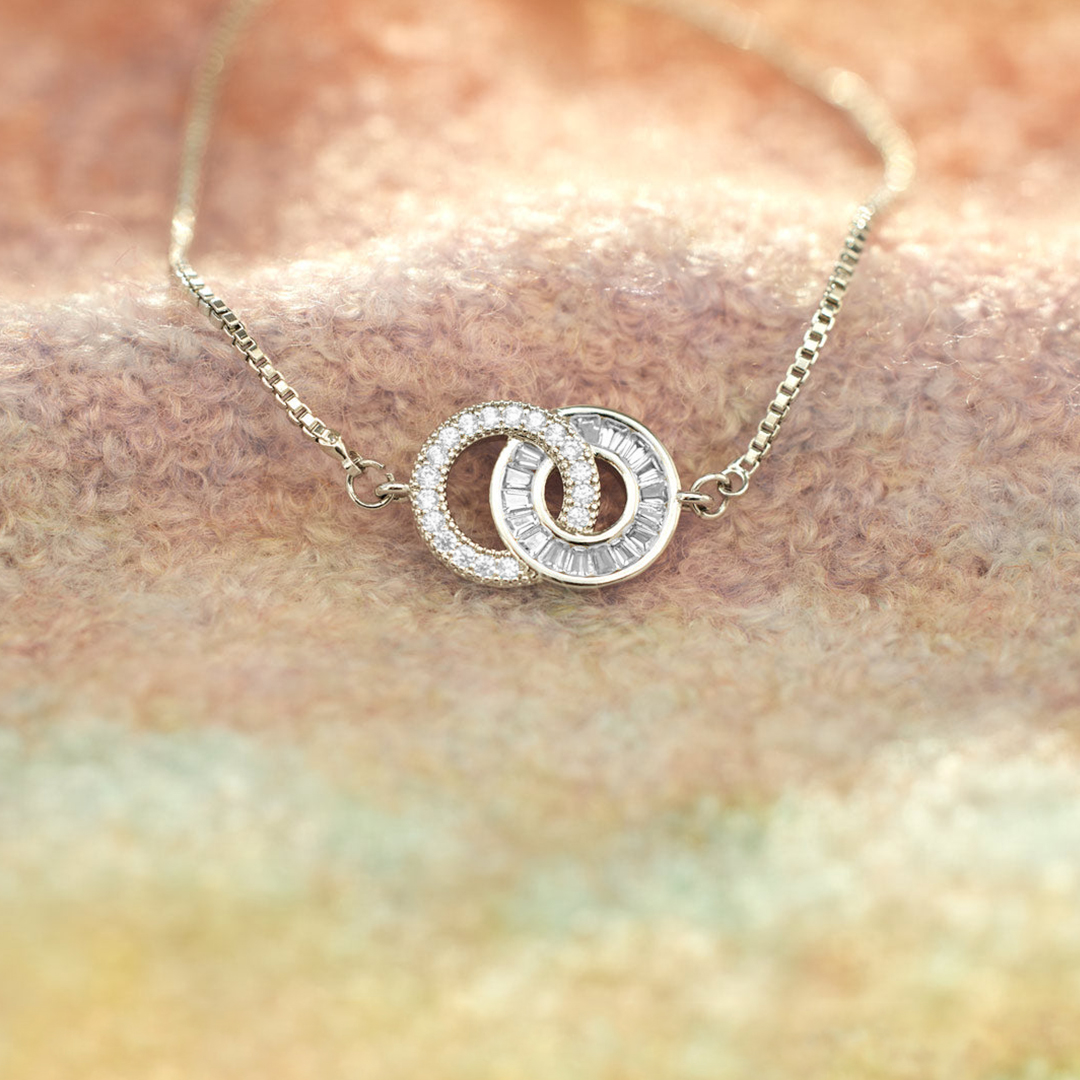 White diamond circle bracelet