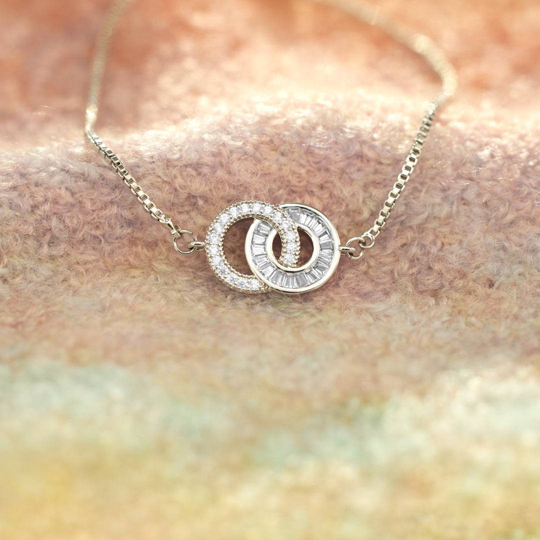 White diamond circle bracelet