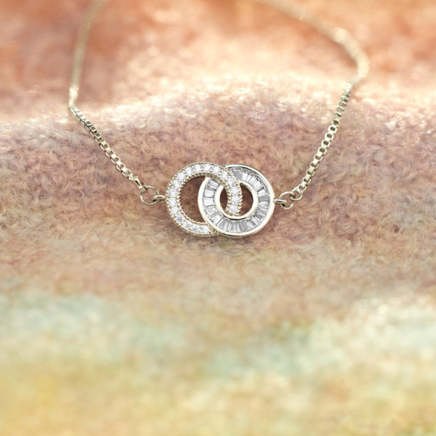 White diamond circle bracelet