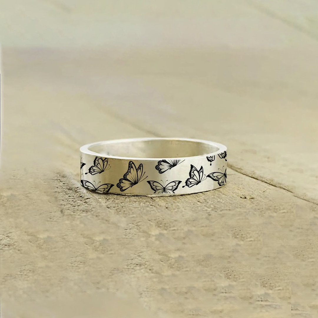 Butterfly stands for rebirth Ring