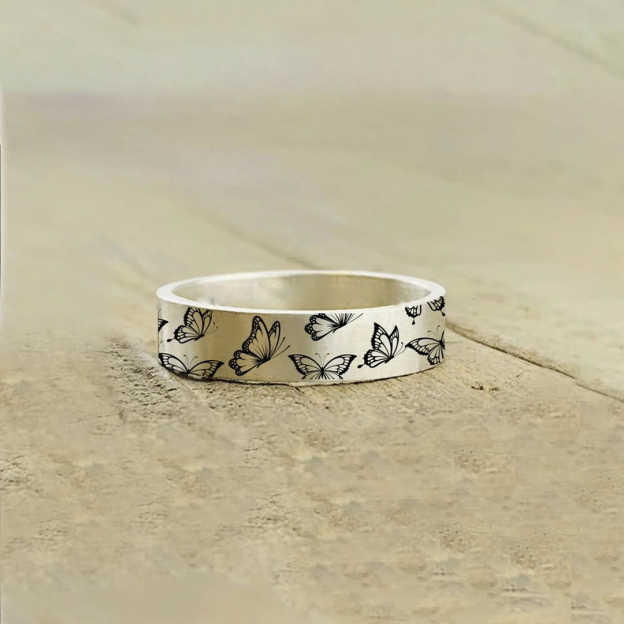 Butterfly stands for rebirth Ring