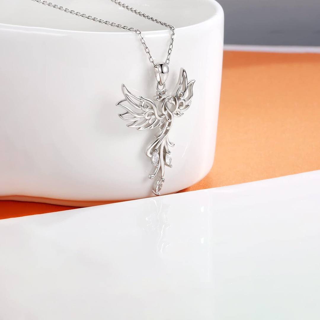 Trailing Diamond Phoenix Necklace