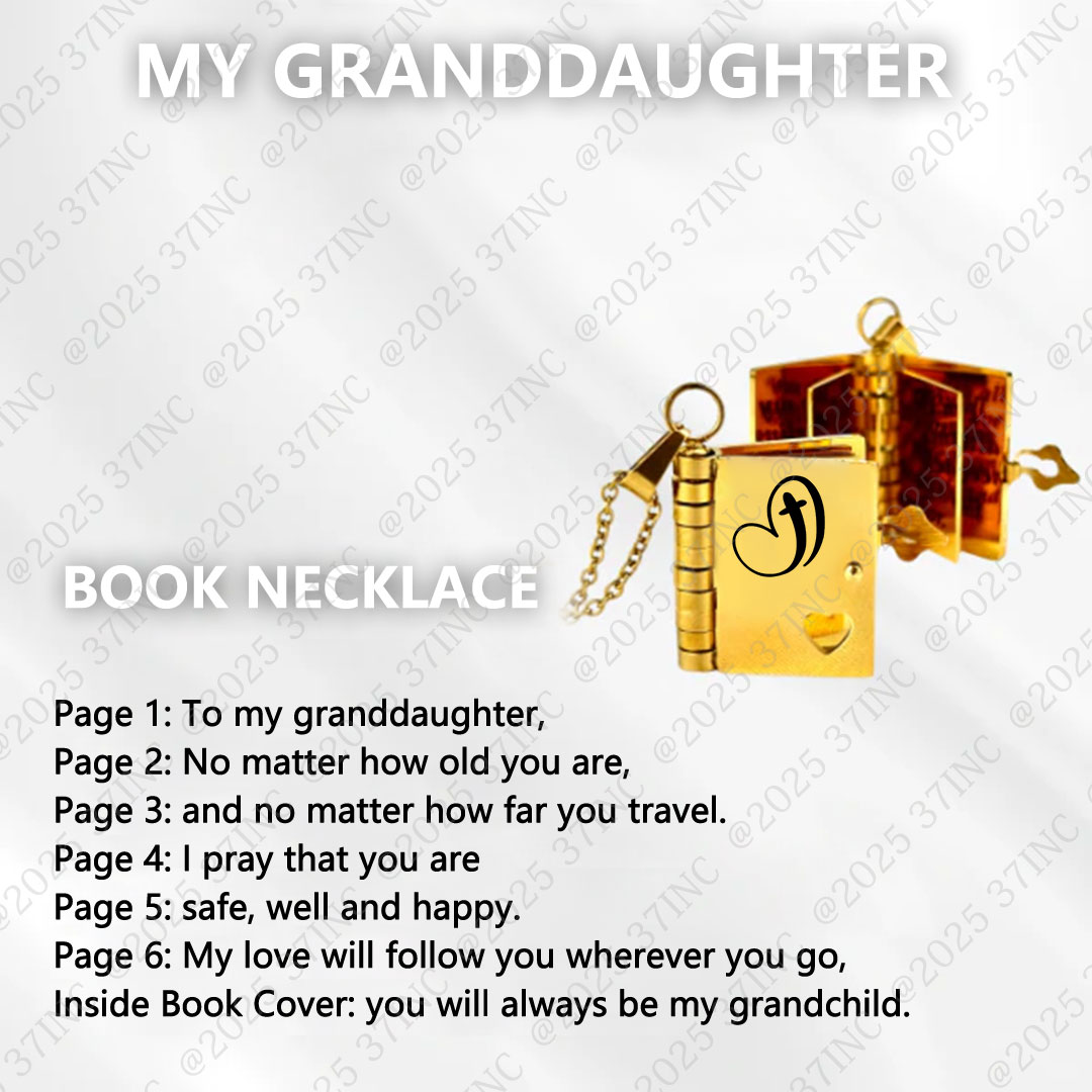 For Granddaughter - My Love Will Follow You Book Necklace