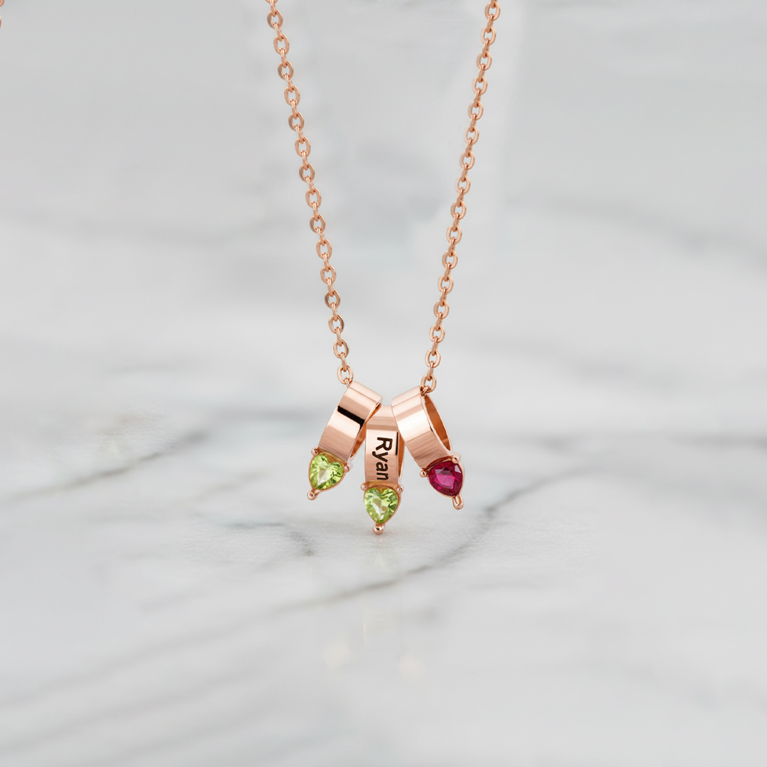 For Mom - "Stories in Stones" Custom Mom Memorial Necklace