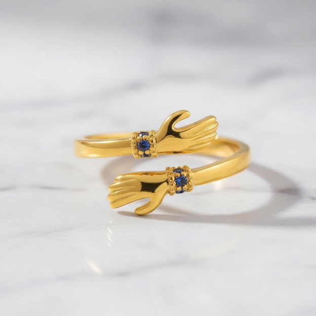 For Mother - S925 Always Keep Me In Your Heart Custom Birthstone Hug Ring