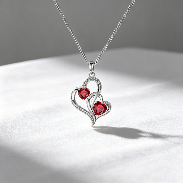 Custom Mother And Daughter Are Connected Heart To Heart Necklace