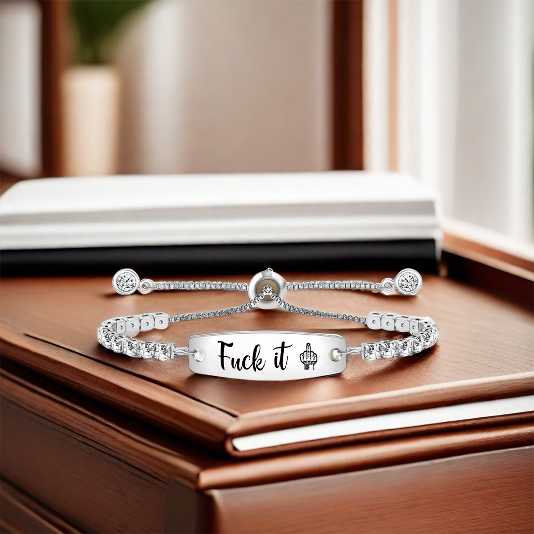Fuck It Engraved Tennis Bracelet