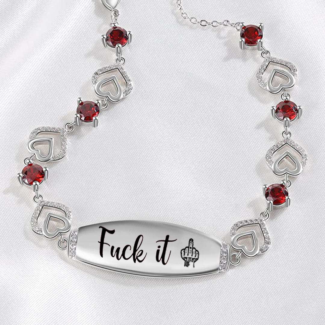 Fuck It Heart Red Circle Diamond Bracelet