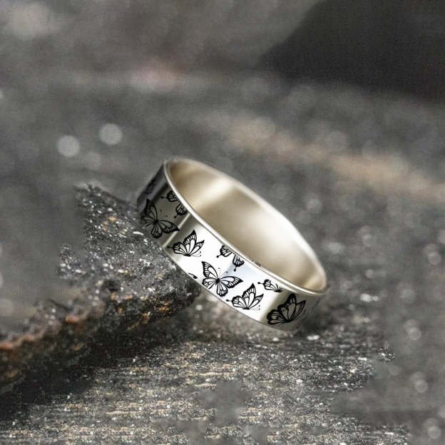 Butterfly stands for rebirth Ring