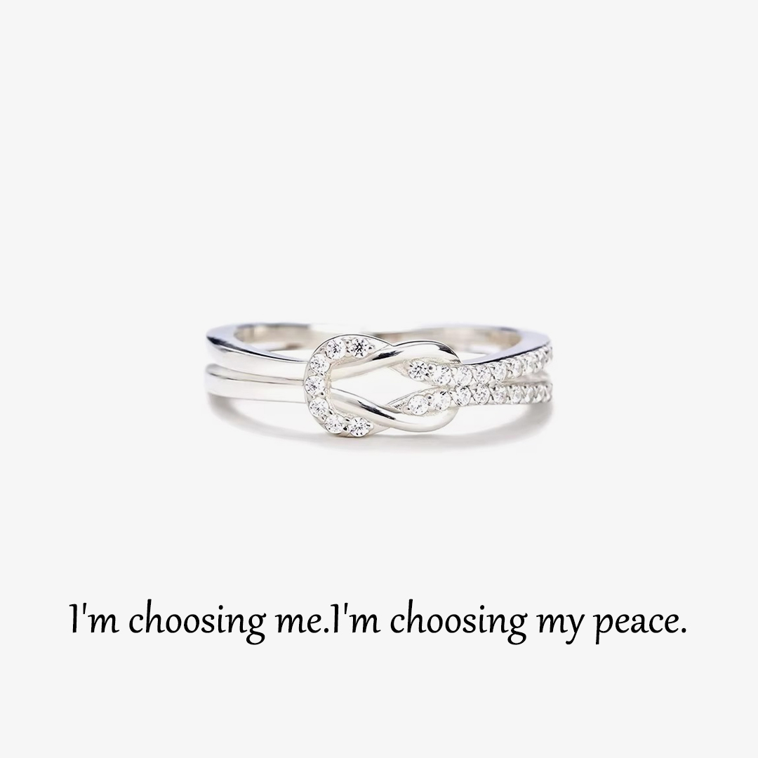 For Self - I Am Choosing My Peace Love Knot Ring